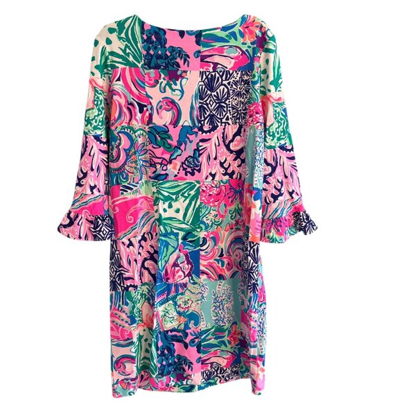 Lilly Pulitzer Mini Sophie Ruffle Dress XL 12/14 Girls Patch To Match NWT - Picture 4 of 4